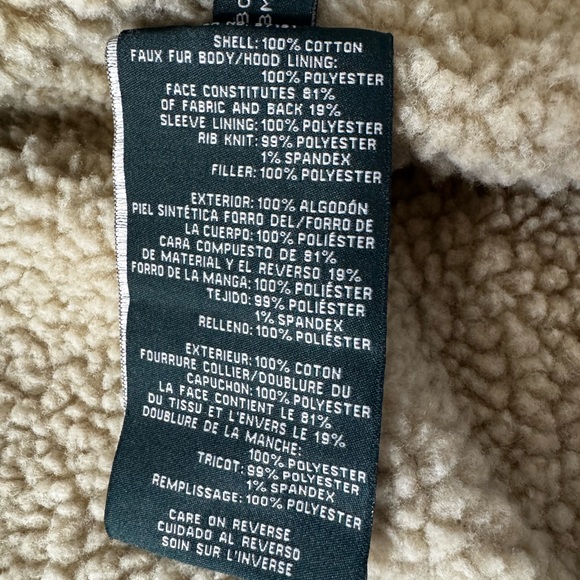 GH Bass & Co Jacket Mens LRG Sherpa Lined Brown Duck Canvas Hooded Coat Workwear - Picture 8 of 15